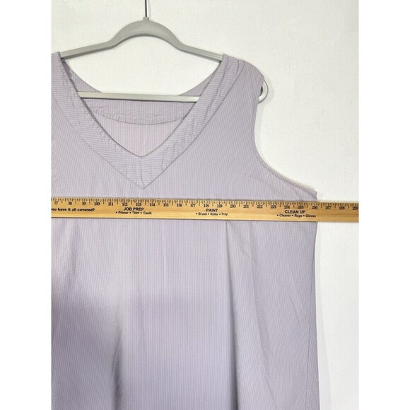 FLAX Maxi Dress Womens 2G (22-24) Purple Sleeveless V-neck Textured Relaxed - Picture 7 of 10